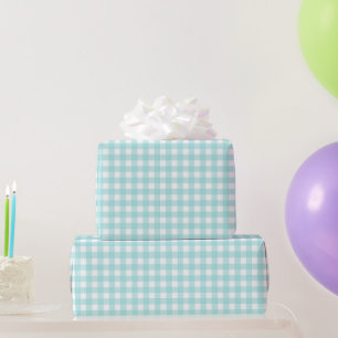 Papel De Regalo Faye y Lauren Aqua Blue Gingham