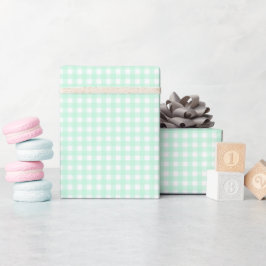 Papel De Regalo Faye y Lauren Pastel Gingham Green