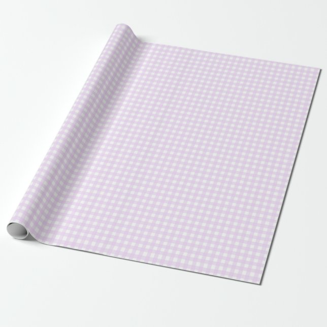 Papel De Regalo Faye y Lauren Pastel Purple Gingham (Desenrollado)