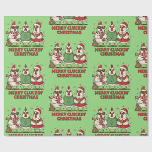 Papel De Regalo fea pollita de navidad alegre cloqueo de navidad