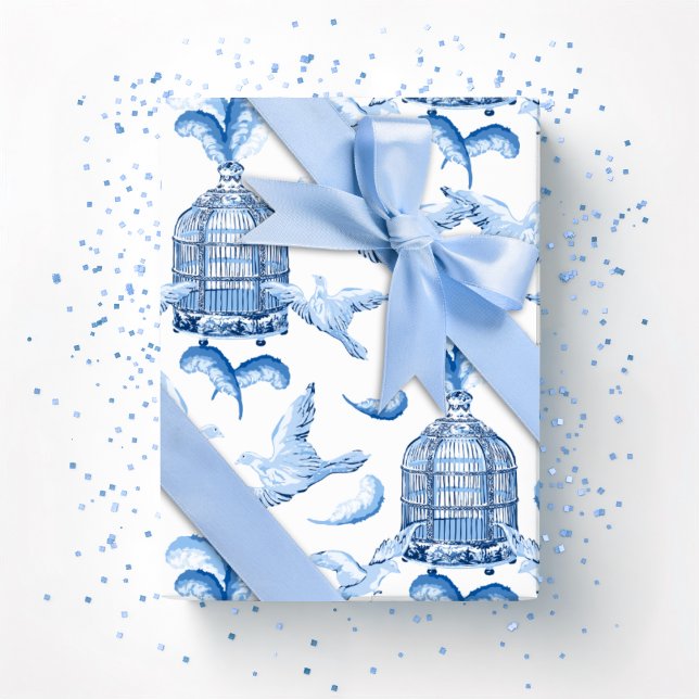 Papel De Regalo Feathered Fete in Blue Porcelain (Subido por el creador)