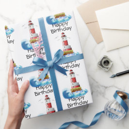 Papel De Regalo Felices casas de cumpleaños en blanco