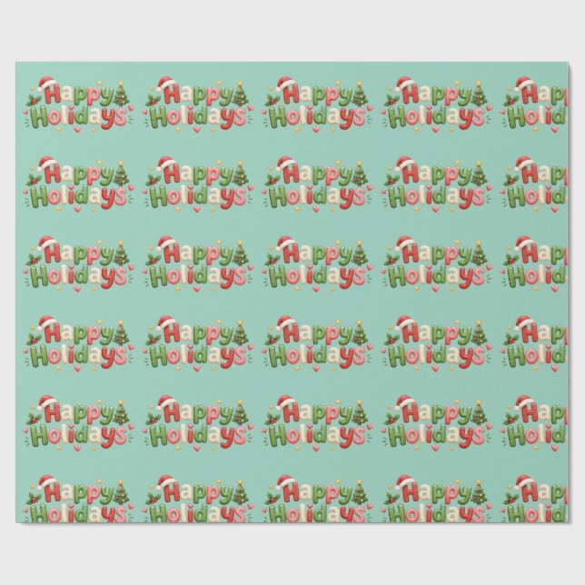 Papel de regalo Felices Fiestas (Superficie plana)