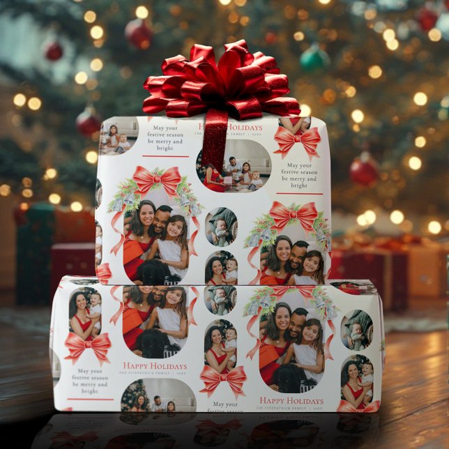 Papel De Regalo Felices Fiestas campanas doblan la foto de las acu (Subido por el creador)