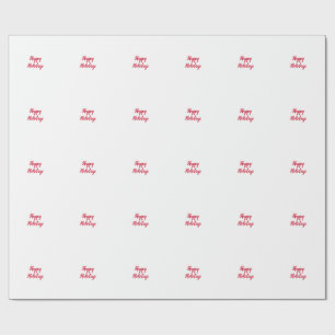 Papel De Regalo Felices fiestas navidad letra roja blanca