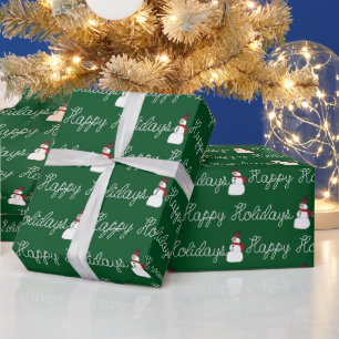 Papel De Regalo Felices Fiestas Rope Y Snowmen