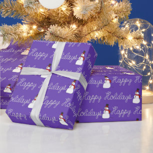 Papel De Regalo Felices Fiestas Rope Y Snowmen