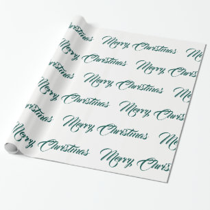 Papel De Regalo Felices Navidad blancas y verde azuladas -
