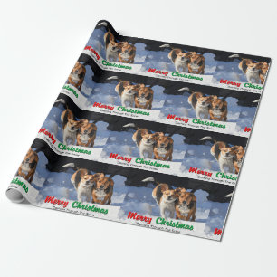Papel De Regalo Felices Navidad de los beagles que estrallan a