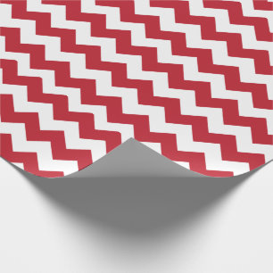 Papel De Regalo Felices Navidad rojas y Chevron blanco