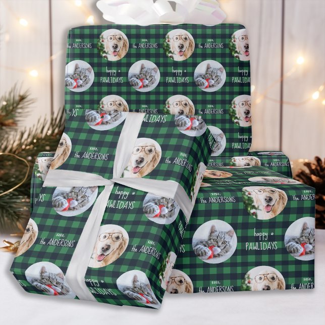 Papel De Regalo Felices Pawlidays Buffalo Personalizado Cat Dog Ph (Subido por el creador)