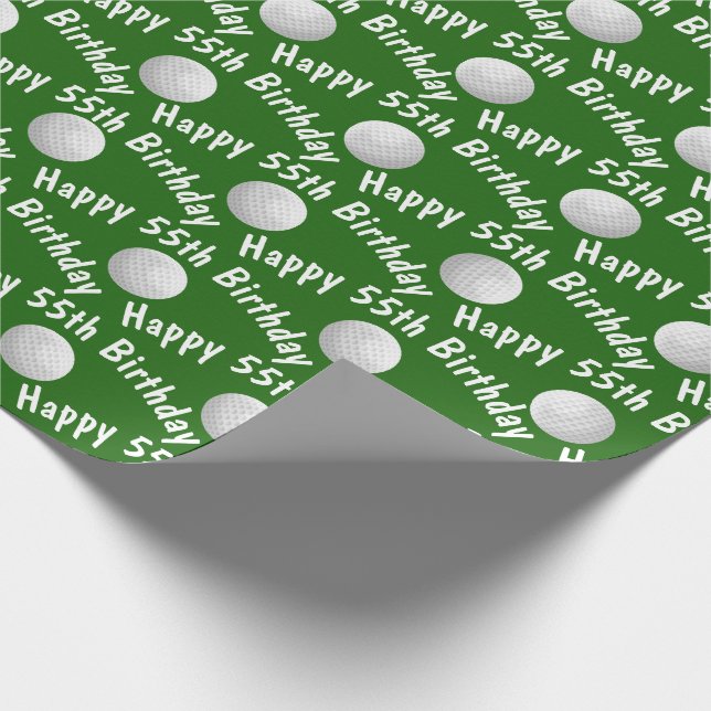 Papel De Regalo Felices pelotas de golf de 55 años (Esquina)