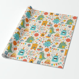 Papel De Regalo Felices Pequeños Monstruos