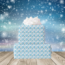 Papel De Regalo Felices vacaciones Bauble Ornamento Azul