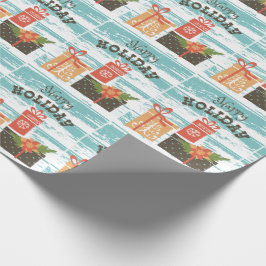 Papel De Regalo Felices vacaciones de Navidades de vacaciones