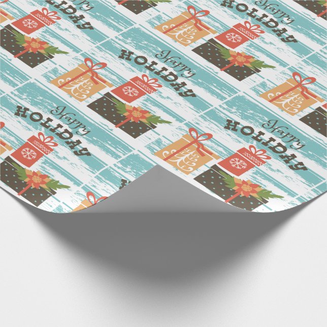 Papel De Regalo Felices vacaciones de Navidades de vacaciones (Esquina)