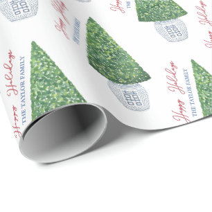 Papel De Regalo Felices vacaciones Navidades Árbol de temas de Bo