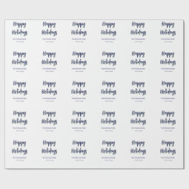 Papel De Regalo Felices vacaciones Navidades verdes azules y moder