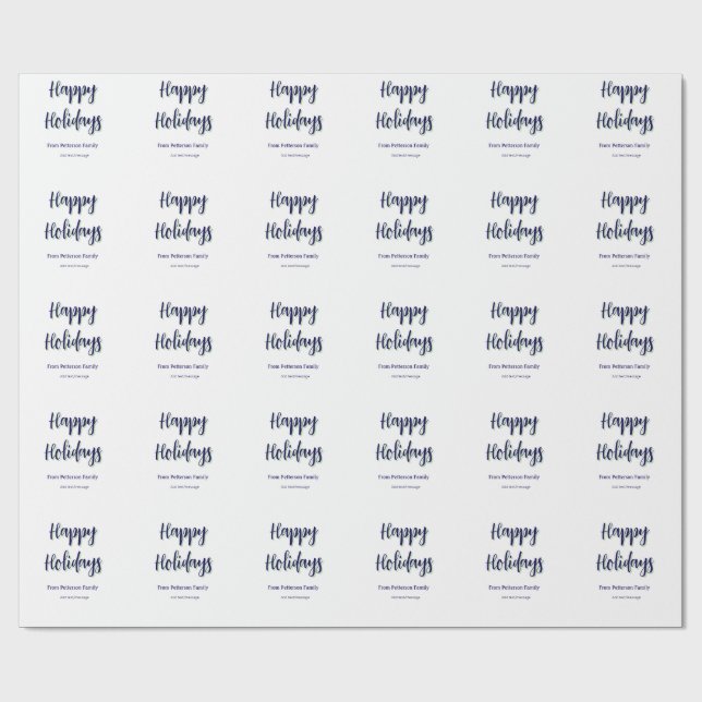 Papel De Regalo Felices vacaciones Navidades verdes azules y moder (Superficie plana)