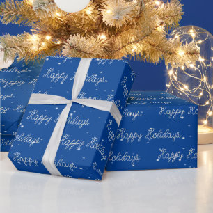 Papel De Regalo Felices vacaciones Rope Mensajes de texto y copos 