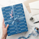 Papel De Regalo Felices Velas de Hanukkah<br><div class="desc">Se representa una menorah usando tipografía en papel de envoltura de Hanukkah. La palabra "Happy" está de su lado y sirve como Shamash, mientras que las otras letras que explican "Hanukkah" sirven como las ocho velas de Hanukkah. Ideal para envolver regalos o favores de Hanukkah. Disponible en colores alternativos con...</div>
