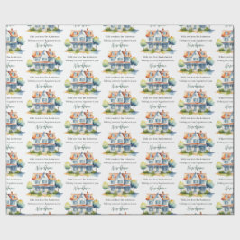 Papel De Regalo Felicidad de Nuevo Hogar Acuarela Personalizada