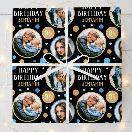 Papel De Regalo Felicidades Cumpleaños Collage de Fotos Cualquier 
