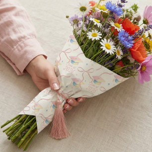 Papel De Regalo Felicidades Graduado Acuarela Gorro de Graduación 