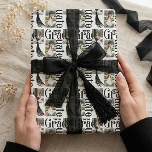 Papel De Regalo Felicidades Graduado Collage de Fotos borla Clase 