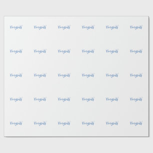 Papel De Regalo felicidades nombre azul elegante fecha de graduaci