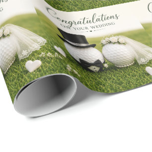 Papel De Regalo Felicidades por la boda de golfista