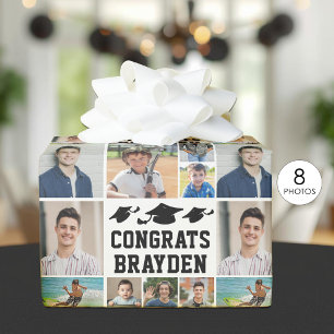 Papel De Regalo Felicidades por tu graduación Nombre 8 Collage de