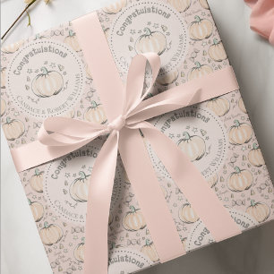 Papel De Regalo Felicitaciones a bebe de calabaza rosa Rubor