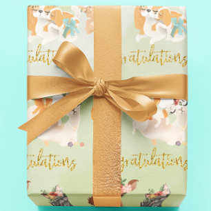Papel De Regalo Felicitaciones a los animales de Baby Shower Mama 