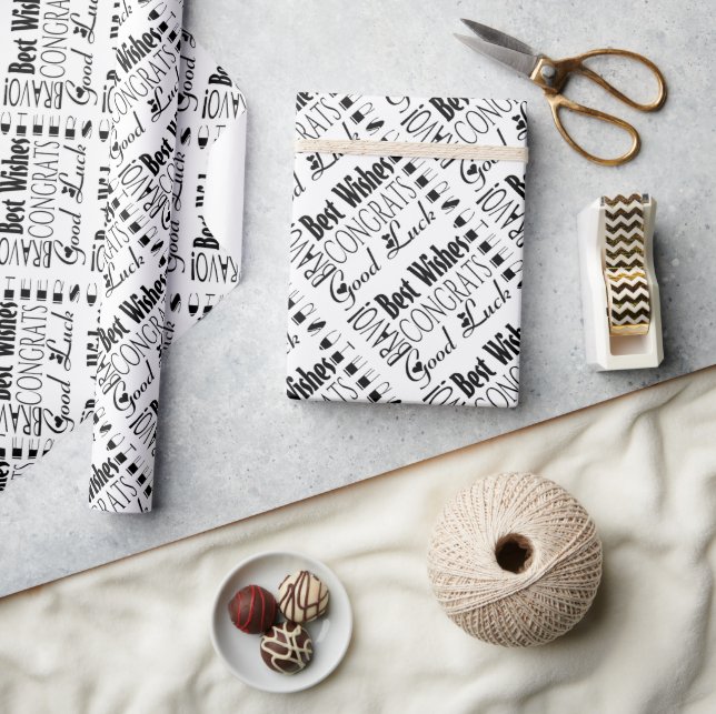 Papel De Regalo Felicitaciones a los mejores deseos de los blancos (Artesanía)