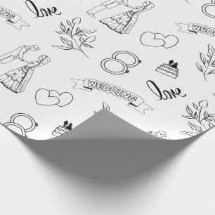Papel De Regalo Felicitaciones al Boda Novia y Groom