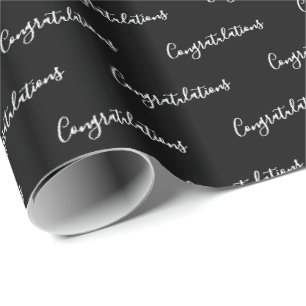 Papel De Regalo Felicitaciones Black Gift Wrap - HAMbyWG