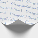 Papel De Regalo Felicitaciones Boda de guiones azules Baby Shower<br><div class="desc">¡Enhorabuena! Papel azul para un boda,  ducha de novia,  ducha de bebé,  promoción,  recién nacido,  etc. Simple y dulce.</div>