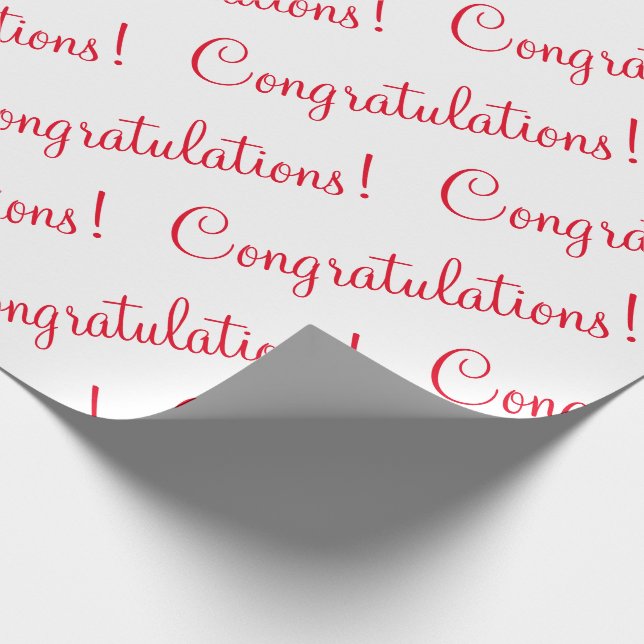 Papel De Regalo Felicitaciones Boda de guiones rojos Baby Shower (Esquina)