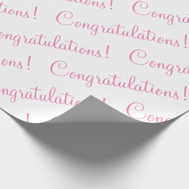Papel De Regalo Felicitaciones Boda de guiones rosados Baby Shower (Esquina)