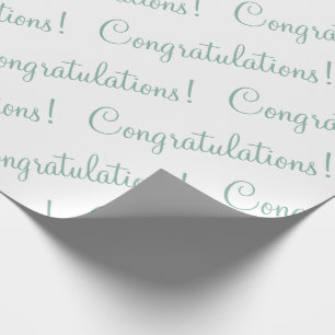 Papel De Regalo Felicitaciones Cumpleaños Nupcial Green Script