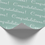 Papel De Regalo Felicitaciones Green Script Wedding Shower<br><div class="desc">papel de envolver verde bonito para un boda,  ducha de novia,  promoción,  recién nacido,  etc. escritura blanca. Simple y dulce.</div>