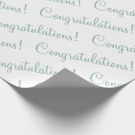 Papel De Regalo Felicitaciones Green Script Wedding Shower<br><div class="desc">papel de bonito para un boda,  ducha de novia,  promoción,  recién nacido,  etc. Guión verde sabio. Simple y dulce.</div>