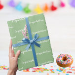 Papel De Regalo Felicitaciones sage green white<br><div class="desc">Hojas de papel elegantes y clásicas para envolver fiestas. Un sabio fondo verde,  texto blanco: ¡Felicitaciones!</div>