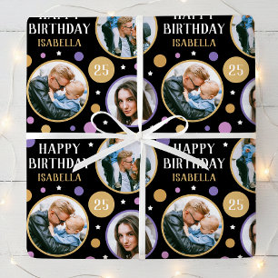 Papel De Regalo Feliciz Cumpleaños Collage de Fotos a Cualquier Ed