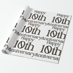 Papel De Regalo Feliz 10° Aniversario