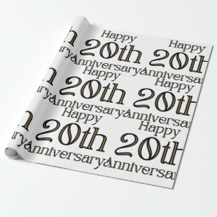 Papel De Regalo Feliz 20° Aniversario
