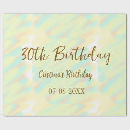 Papel De Regalo Feliz 30 cumpleaños naranja amarillo acuarela