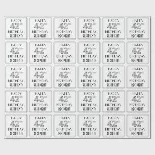 Papel De Regalo FELIZ 42º CUMPLEAÑOS; Estilo Art Deco; Nombre Pers