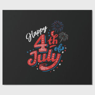 Papel De Regalo Feliz 4 de julio Cool Día de la Independencia Patr